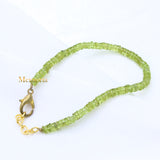 Natural Peridot Gemstone 925 Silver Bracelet