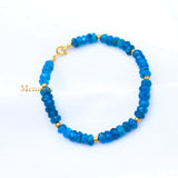 Natural Apatite Gemstone 925 Silver Bracelet