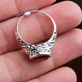 Carnelian Sterling Silver Ring Oval Red Gemstone Vintage Engraved Band