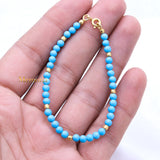 Natural Turquoise Gemstone 925 Silver Bracelet