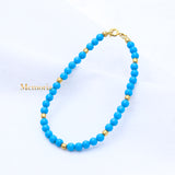 Natural Turquoise Gemstone 925 Silver Bracelet