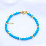 Natural Turquoise Gemstone 925 Silver Bracelet