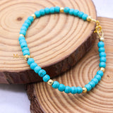 Natural Turquoise Gemstone 925 Silver Bracelet