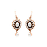 Natural Pearl and Cubic Zircon 925 Silver Gold Plated Earring