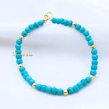 Natural Turquoise Gemstone 925 Silver Bracelet