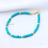 Natural Turquoise Gemstone 925 Silver Bracelet