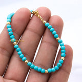 Natural Turquoise Gemstone 925 Silver Bracelet