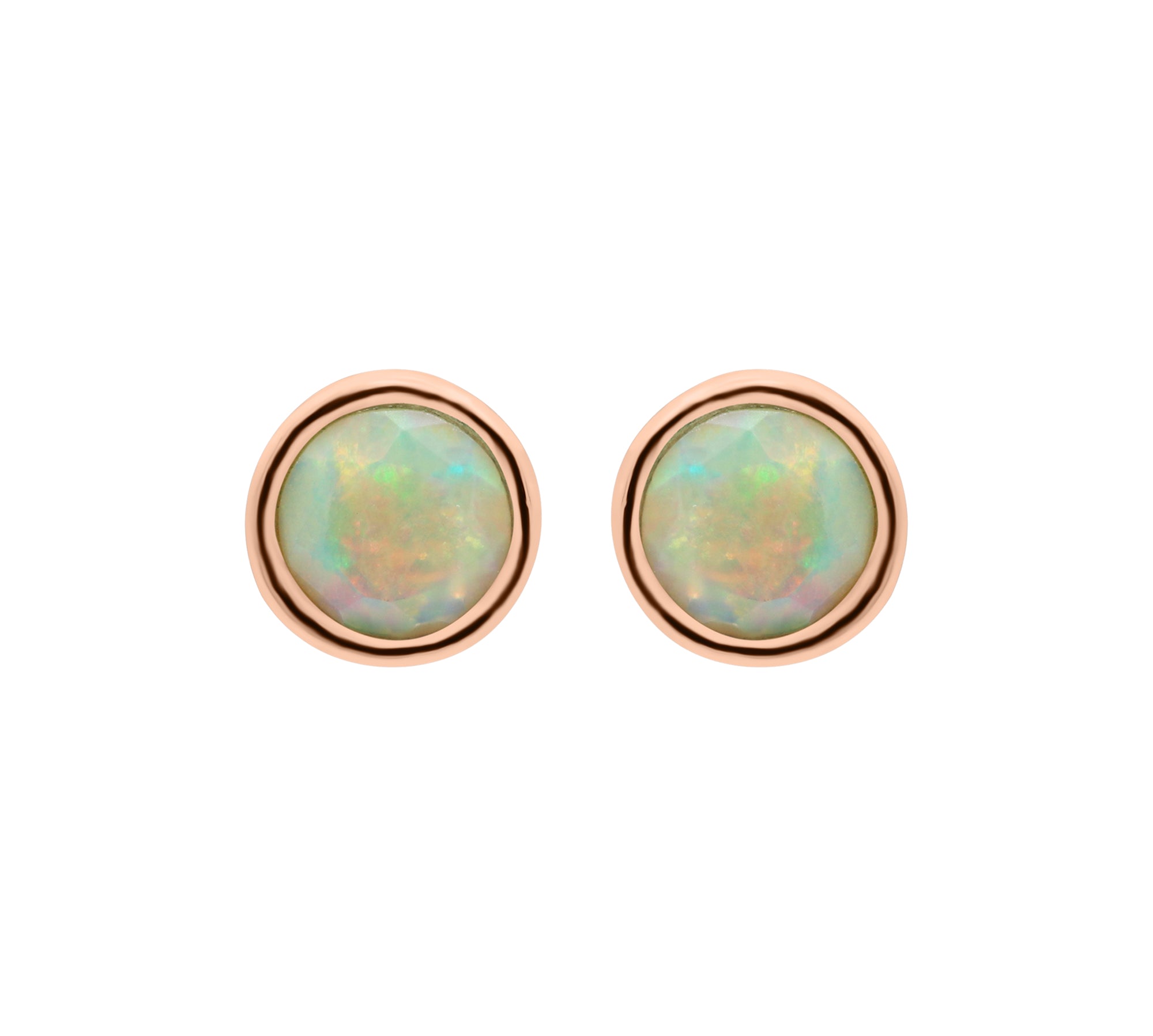 Natural Opal Gemstone 925 Sterling Silver Stud Earring