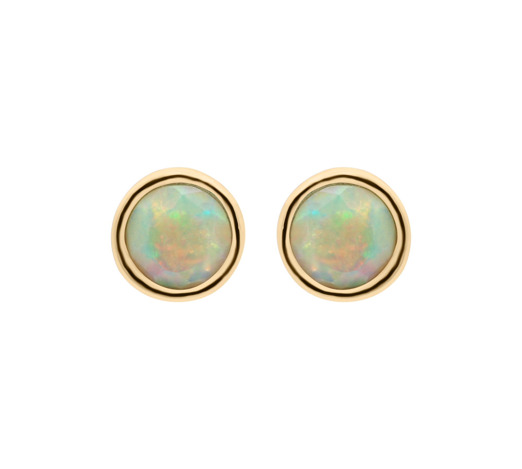 Natural Opal Gemstone 925 Sterling Silver Stud Earring