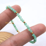 Natural Green Chalcedony Gemstone 925 Silver Bracelet