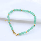 Natural Green Chalcedony Gemstone 925 Silver Bracelet