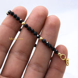 Natural Black Onyx Gemstone 925 Silver Bracelet