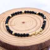 Natural Black Onyx Gemstone 925 Silver Bracelet