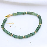 Natural Green Amethyst Gemstone 925 Silver Bracelet