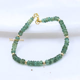 Natural Green Amethyst Gemstone 925 Silver Bracelet