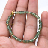 Natural Green Amethyst Gemstone 925 Silver Bracelet