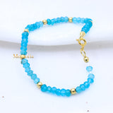 Natural Apatite Gemstone 925 Silver Bracelet