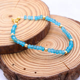 Natural Apatite Gemstone 925 Silver Bracelet