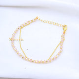 Natural Rose Quartz Gemstone 925 Silver Bracelet