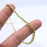 Natural Peridot Gemstone 925 Silver Bracelet