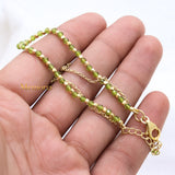 Natural Peridot Gemstone 925 Silver Bracelet