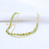 Natural Peridot Gemstone 925 Silver Bracelet