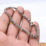 Natural Labradorite Gemstone 925 Silver Bracelet