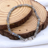 Natural Labradorite Gemstone 925 Silver Bracelet