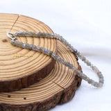 Natural Labradorite Gemstone 925 Silver Bracelet