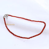 Natural Carnelian Gemstone 925 Silver Bracelet