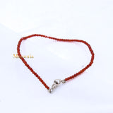 Natural Carnelian Gemstone 925 Silver Bracelet