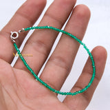 Natural Green Onyx Gemstone 925 Silver Bracelet