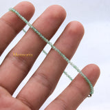 Natural Green Stone 925 Silver Bracelet