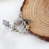 Multi-Stone Silver Ring Set Dainty Colorful Gemstone Stacks