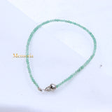 Natural Green Stone 925 Silver Bracelet