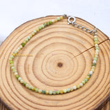 Natural Green Stone 925 Silver Bracelet