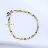 Natural Green Stone 925 Silver Bracelet