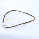 Natural Unakite Gemstone 925 Silver Bracelet