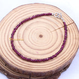 Natural Garnet Gemstone 925 Silver Bracelet