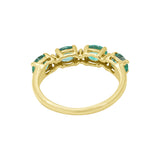 Natural Oval Emerald Gemstone and Diamond 14k Yellow Gold Ring