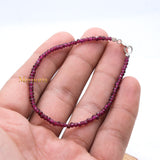 Natural Garnet Gemstone 925 Silver Bracelet