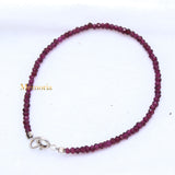 Natural Garnet Gemstone 925 Silver Bracelet