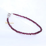 Natural Garnet Gemstone 925 Silver Bracelet