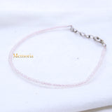 Natural Rose Quartz Gemstone 925 Silver Bracelet