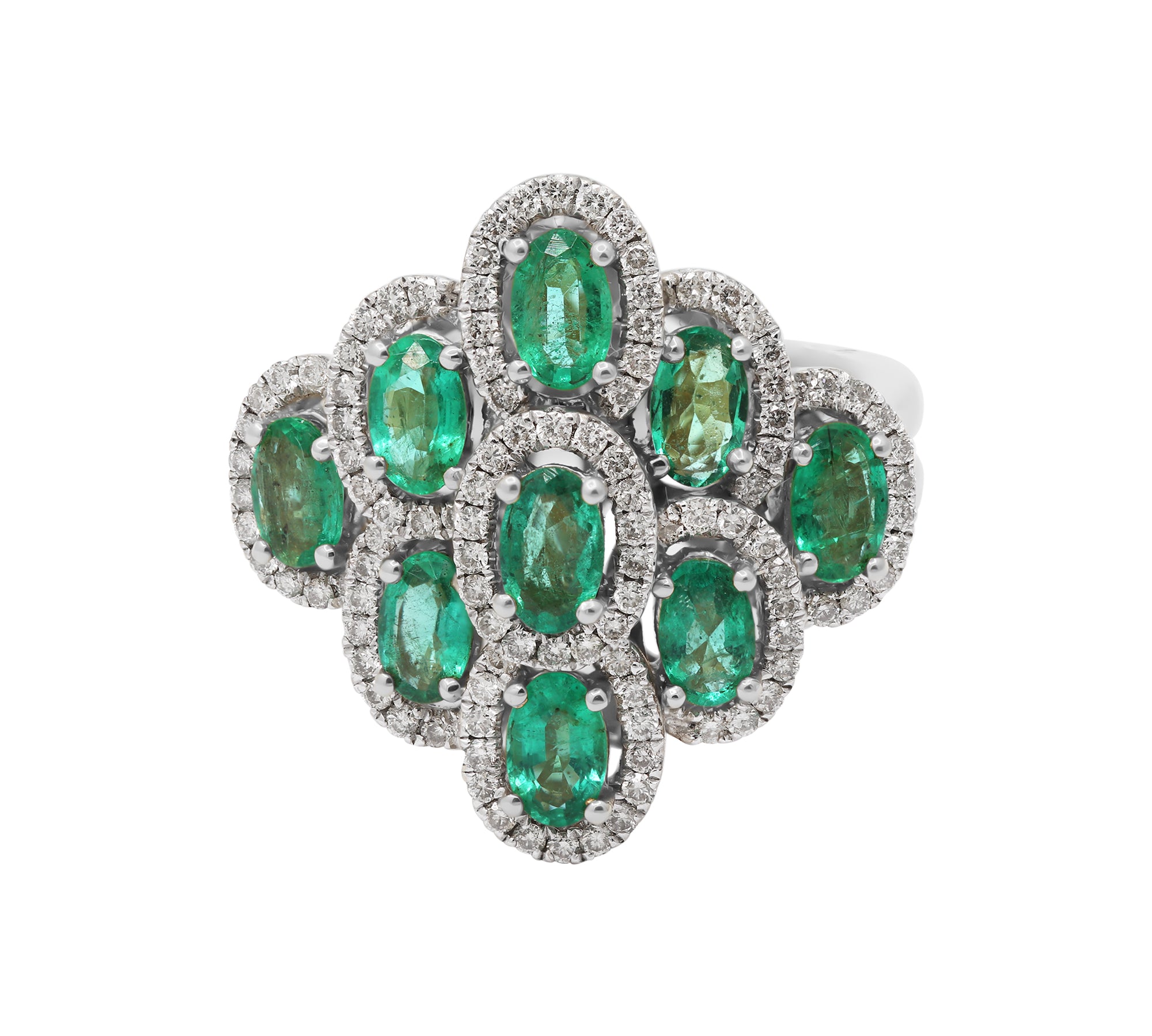 Gorgeous Natural Emerald Gemstone and Diamond 14k Yellow Gold Ring