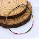 Natural Tourmaline Gemstone 925 Silver Bracelet