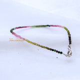 Natural Tourmaline Gemstone 925 Silver Bracelet