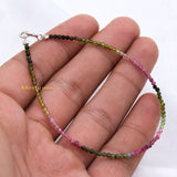 Natural Tourmaline Gemstone 925 Silver Bracelet