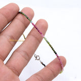 Natural Tourmaline Gemstone 925 Silver Bracelet