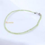 Natural Peridot Gemstone 925 Silver Bracelet